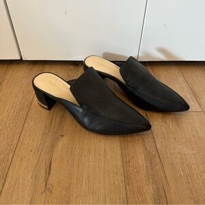 Enzo Angiolini black leather mules
